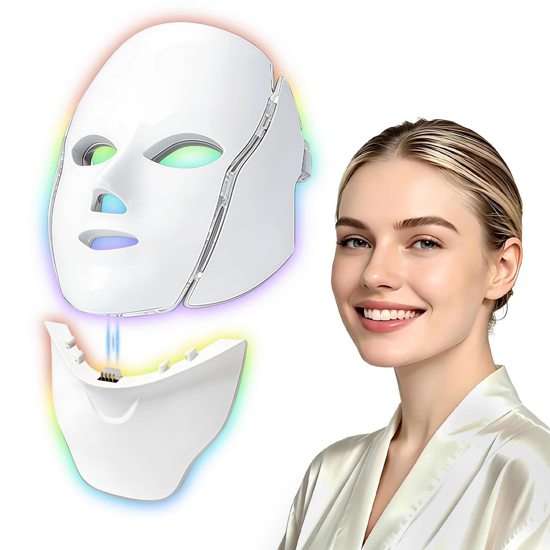 Red Light Therapy Face Mask, 7 Color LED Light Therapy for Skin Rejuvenation, Anti-Ageing, Acne Treatment, Collagen Boost, At-Home Beauty Device - Image 1