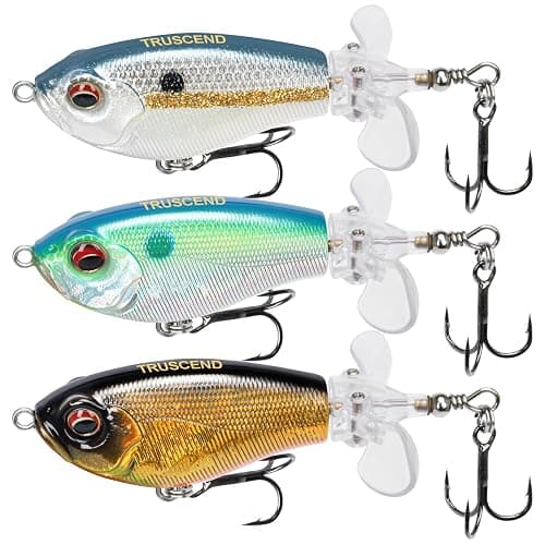 TRUSCEND Popobait Easy Catch Fishing Lures with BKK Hooks, Instant Startup, Longer Cast, Balanced Spray/Sound/Swim, Plopper Topwater Lures for Bass, Trout, Pike, Walleye, Freshwater Saltwater Fishing - Image 1