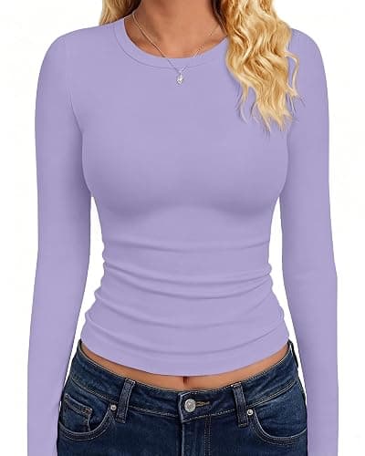 GAYHAY Long Sleeve Shirts for Women Tops Fitted Basic Tees Fall Fashion School Outfits Y2k Winter Clothes Workout 2026 - Image 1