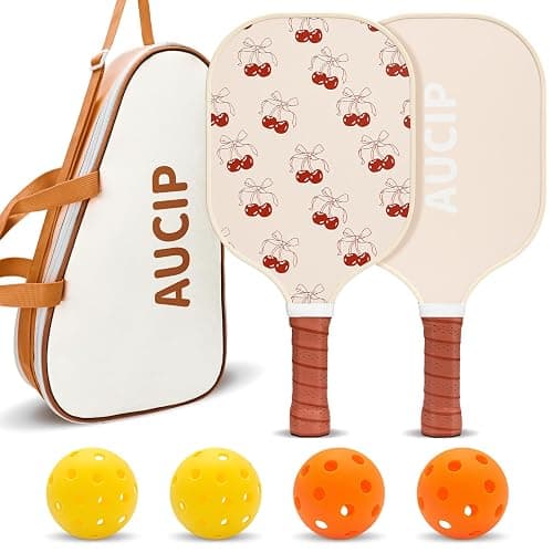 Pickleball Paddles, USAPA Approved Cute Pickleball Paddles Set of 2/4, Polypropylene Honeycomb Core, Fiberglass Pickleball Set with 2 or 4 Pickleball Rackets, 4 Balls, 1 Bag for Women - Image 1