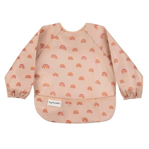 Tiny Twinkle Long Sleeve Bib for Babies & Toddlers | Waterproof Smock Bib for Eating | Machine Washable & Mess-Proof Feeding Essentials | Newborn Shower Gift (Boho Rainbow, 6–24M) - Image 1