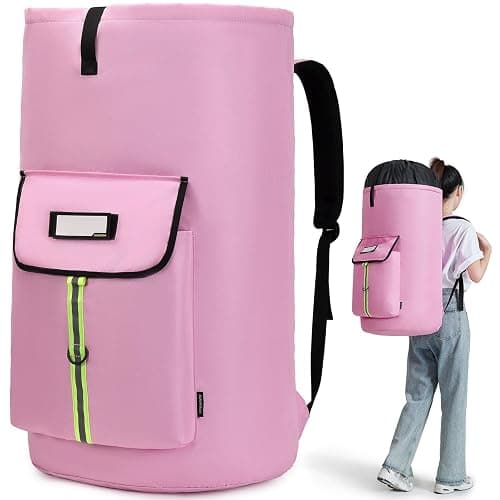 SUOVOCK laundry bag backpack,extra-large heavy duty laundry bags,laundry backpack for college students,drawstring closure (Light Pink Laundry Bag) - Image 1