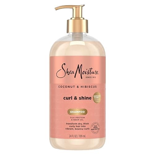 Shea Moisture Coconut & Hibiscus Shampoo for Curly Hair Hydrating 24oz | For curly hair - instantly hydrates, defines, and boosts shine with Coconut Oil, Neem Oil, and Silk Protein. - Image 1