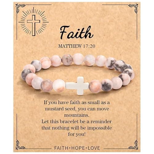 Christian Christmas Gifts for Women, Religious Cross Bracelet Gifts for Women/Daughter/Friend/Sister/Grandma/Granddaughter/Godmother/Her, Inspirational Birthday Faith Based Jewelry Stocking Stuffers Gifts - Image 1