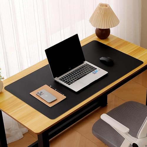 Non-Slip Desk Pad,Desk mat,Waterproof PU Leather Desk Pad,Laptop Desk Writing Pad for Office and Home (Black, 23.6" x 13.7") - Image 1