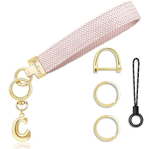 BydGxy Stretchy Wristlet Initial Keychain, Key Chains Women Cute with Keyring, Llaveros para Mujer, Car Key Accessories - Image 1