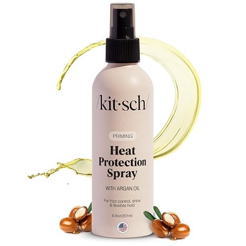 Kitsch Heat Protection Spray for Hair – Heat Protectant for Hair with Argan Oil – Styling Hair Spray for Frizz Control, Shine & Damage Protection – Protects Strands Up to 450°F – 6.8oz - Image 1