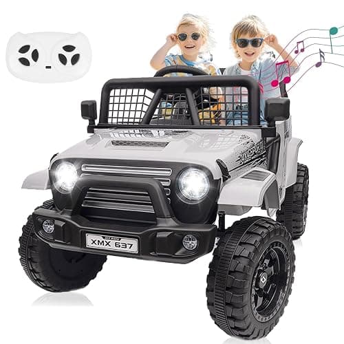 BLISSRIDE 24V Ride on Toys, 2 Seater Kids Electric Car w/Remote Control, 4X4 Motor, 3 Speed, Bluetooth Music, Spring Suspension, LED Light, Off Road Power Car Wheel for Boys Girls Ages 3-8(Dark Grey) - Image 1