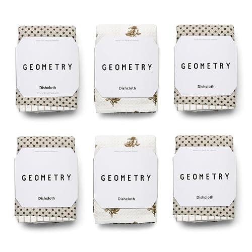 GEOMETRY Dishcloth – Evergreen Collection – Quick-Dry, Ultra-Absorbent, Reusable Microfiber Kitchen Towels for Drying & Cleaning - Willow Stone - 6 Pieces - Image 1