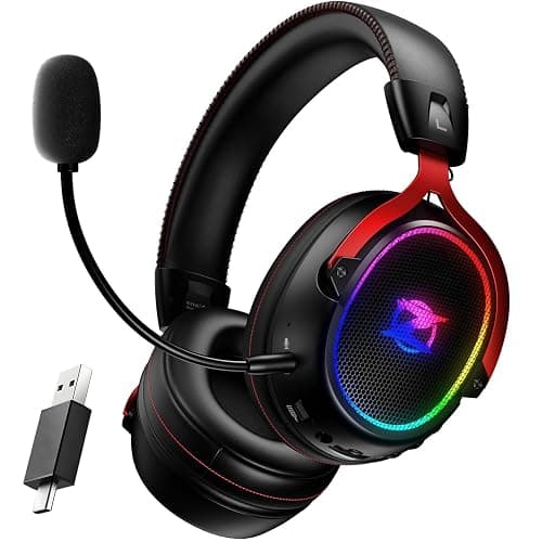 Ozeino Wireless Gaming Headset for Ps5 Ps4 PC Laptop Switch -2.4GHz Wireless Headphones with Detachable Noise Canceling Microphone 40H Playtime, Black - Image 1