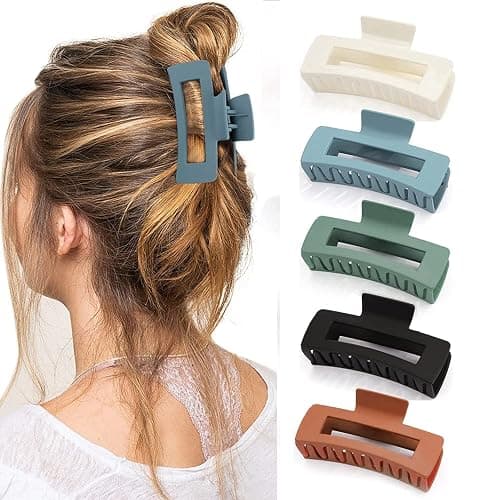 5 Pcs Hair Claw Clips-Nonslip Large Claw Clip Strong Hold Hair Clips Suitable for Women Fashion Hair Styling Accessories - Image 1