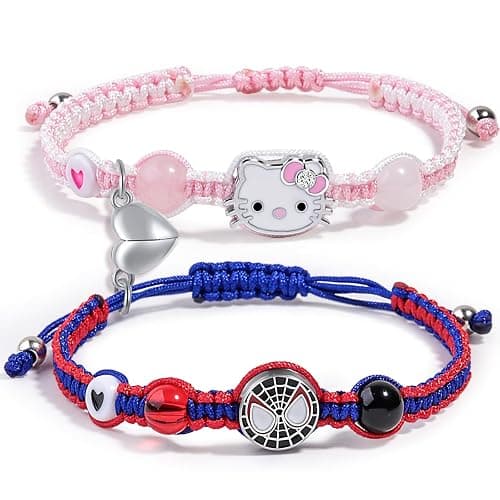 XMITHJLS Couples/Friendship Matching Bracelets,Bat/Spider/kitty Bracelets Set, Valentine's Day Birthday Jewelry Gifts for Gf and Bf Soulmate, Matching Gifts for Husband&Wife Son&Daughters BFF - Image 1