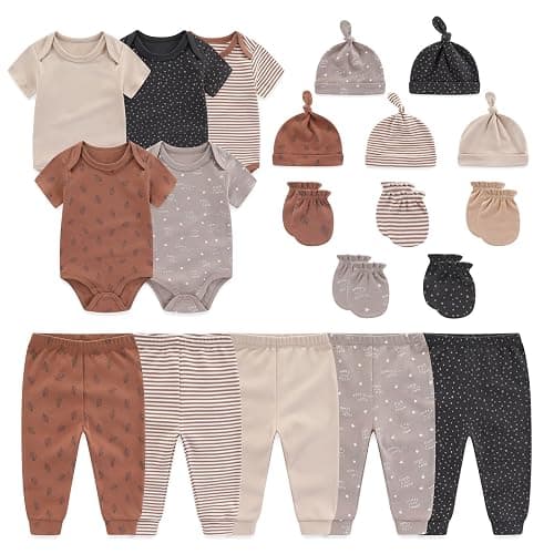 JELYLOVE Unisex Baby Boy Girl Bodysuits Sets 20 Pack Cotton Casual New Born Clothes Comfort Infant Outfit Essentials - Image 1