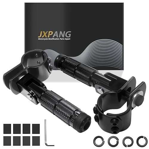 JXPANG M8 Motorcycle Folding Rearsets Foldable Motorbike Footrest Bicycle Footpegs Foot Pegs Pedal, Passenger Pedal Universal For Electric Car Motorbike Mini Bike Dirt Pit (Black, Type A) - Image 1