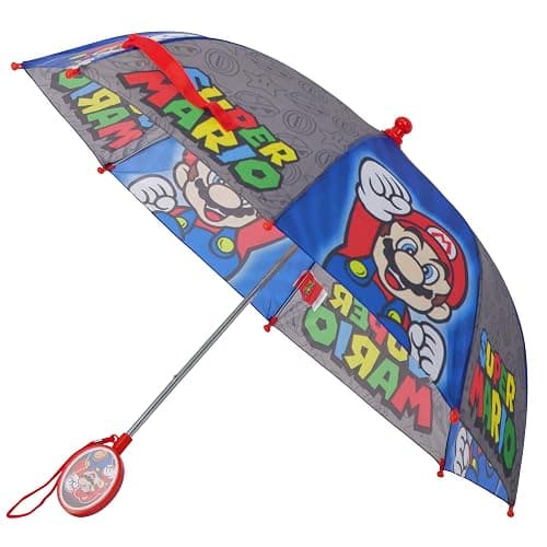 Kids Umbrella, Super Mario, Batman Toddler and Little Boy Rain Wear for Ages 3-6 - Image 1