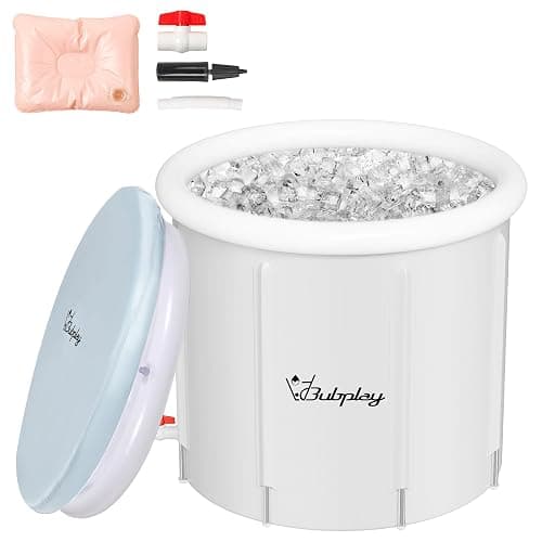 XL Ice Bath Tub for Athletes & Adults - 105 Gallons Ice Tub, Cold Plunge Tub with Cover, Ice Plunge Tub for Recovery & Cold Water Therapy, Inflatable Ice Bath Barrel for Indoor Outdoor- Grey - Image 1