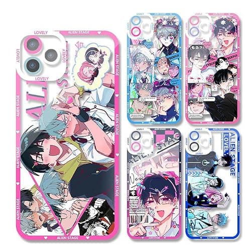 Alien Stage Smartphone Case Mobile Case Miji Van Till iPhone 16 Compatible with Many Models tpu Transparent Shock Resistant Scratch Resistant Fade Moe Goods Gift (05, for iPhone15) - Image 1