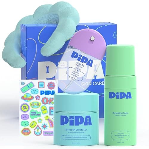 Pipa Skincare Start Young Bundle Gift Set | 3-Step Birthday Gift Skin Care Routine for Girls & Tweens 8 to 12 | Alcohol-Free & Safe | Includes Foam Face Cleanser, Face Moisturizer & Facial Mist - Image 1