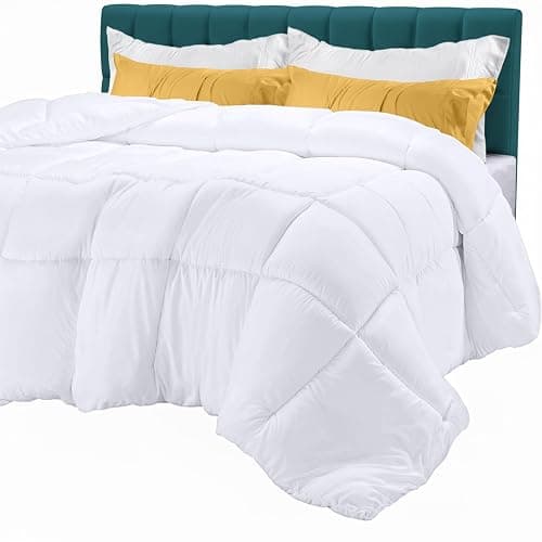 Utopia Bedding Comforters King Size, All Season Duvet Insert, Down Alternative Box Stitched Bed Comforter with Corner Tabs, Machine Washable (White) - Image 1