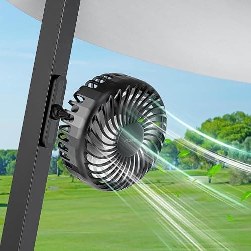 A2C Golf Cart Fan Rechargeable Magnetic Base Battery Operated Portable Fan 3 Speeds 4000 RPM Strong Airflow for Yamaha, EZGO, Club Car 360° Rotatable Golf Cart Accessories Gifts for Men, Dad, Husband - Image 1