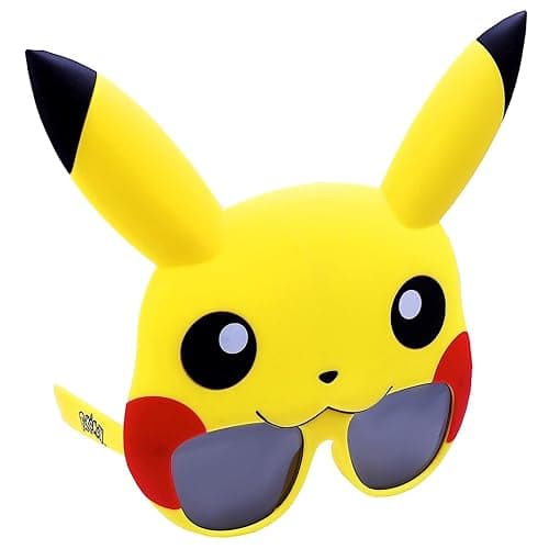 Sun-Staches Pokémon Pikachu Official Sunglasses Costume with UV400 Lenses, Pikachu Yellow Mask, One Size Fits Most - Image 1