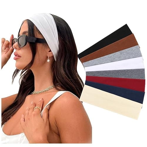 DRESHOW 8 Pack Sports Headbands for Women Non-Slip Stretchy Fashion HairBand Curly Hair Headband Soft Hair Accessories for Daily Wear Workout Yoga Running - Image 1