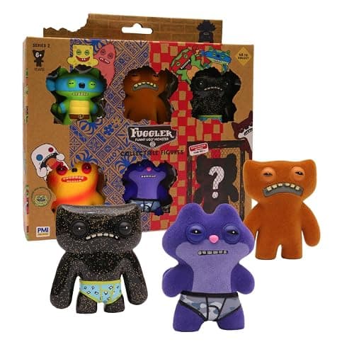 Fuggler Series 2 Collectible 6-Pack Window Box Creepy Funny Plush Figures Including Rare Hidden Surprise Character Paramount Crossovers (Assortment A-G) (Assortment E) - Image 1