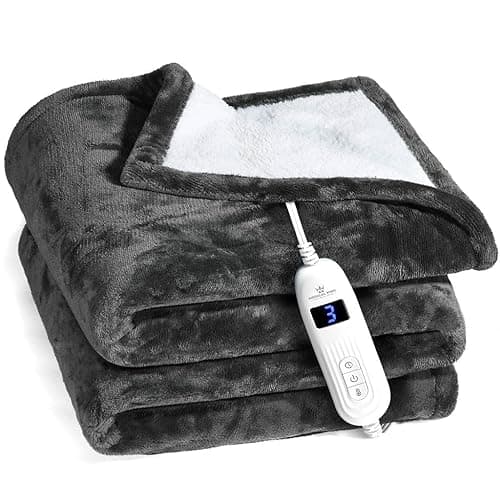 Medical king Heated Blanket, Machine Washable Extremely Soft & Comfortable Electric Blanket Throw Fast Heating with Hand Controller 10 Heating Settings & auto Shut-Off (Gray, 50 x 60) - Image 1