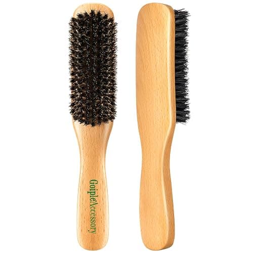 Boar Bristle Slick Back Hair Brush for Smooth Flyaways, Frizz, Sleek Ponytail, Buns and Edge Baby Hair, Teasing | Hair Comb, Edge Brush, Teasing Brush Styling Accessories for All Hair Types - Image 1