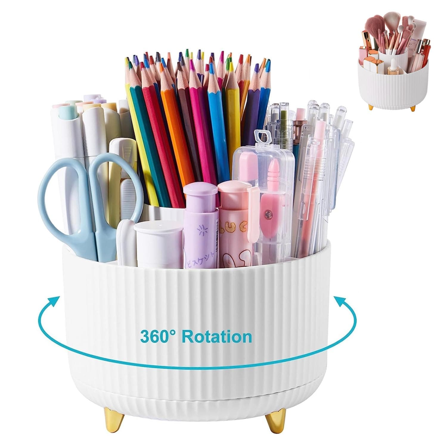 Organizador de Escritorio Giratorio 360 Grados -Organizadores de Maquillaje,Portalapiz para Escritorio,Organizador Multiusos Para Dormitorio, Cocina, Oficina, Etc.… - Image 1