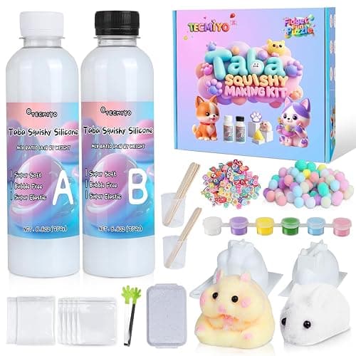 TECMIYO Taba Squishy Kit - Make Your Own Super Soft DIY Squishies with 1:1 AB Liquid Silicone - Perfect for Beginner Makers - Image 1