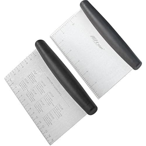 ALLTOP Bench Scraper & Chopper - Baking Essentials,Stainless Steel Blade Knife,Ideal Kitchen Tool for Home Baking and Meal Prep, Bread Making, Pasta,Pastry,Dough and Cake - Set of 2 Pack - Image 1