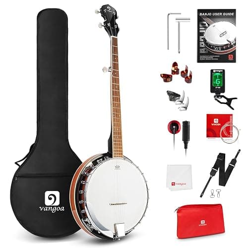 Vangoa Banjo 5 String Full Size Banjos Set with Resonator, Remo Head, Beginner Banjo Kit with Closed Back, Premium Accessories for Adults, Teenager - Image 1