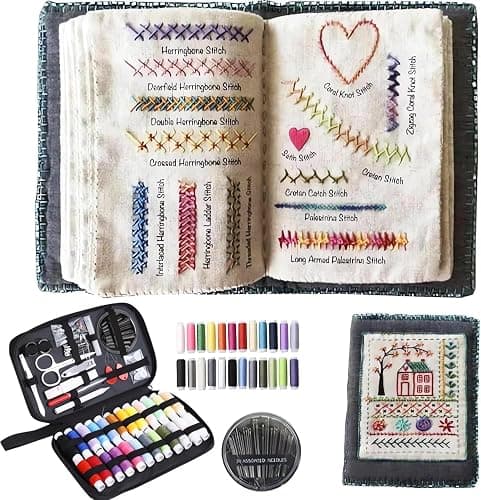 Nyrvexa 2026 New Embroidery Stitch Book Kit,Portable All Scenario Embroidery Stitch Book,Comes with a Complete Toolkit and Instructional Tutorial, Perfect for Beginners and Craft Lovers (1 PCS) - Image 1
