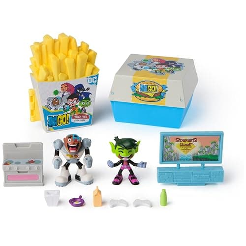 Spin Master Teen Titans Go! Kitchen Chaos Dis-Play Set with Beast Boy and Cyborg Figures and Accessories, Playset Kids Toys for Boys and Girls 4 and Up - Image 1