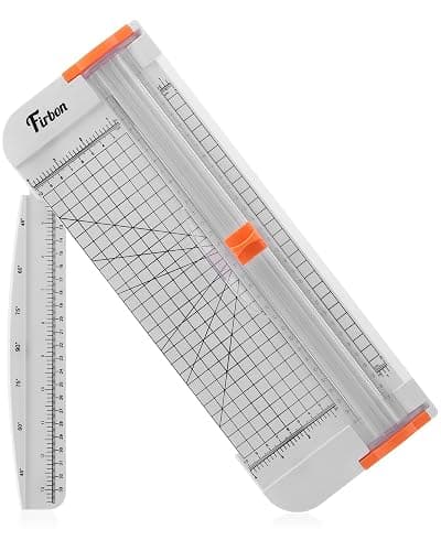 Firbon A4 Paper Cutter 12 Inch Titanium Paper Trimmer Scrapbooking Tool with Side Ruler for Craft Paper, Coupon, Label, Cardstock (White) - Image 1