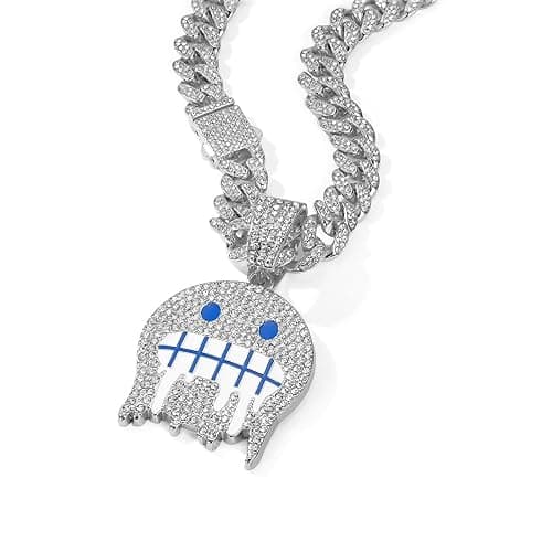 EDINGM Miami Cuban Link Chain for Men, Gold/Silver Plated Diamond Necklace, Iced Out Hip Hop Jewelry Gift - Image 1