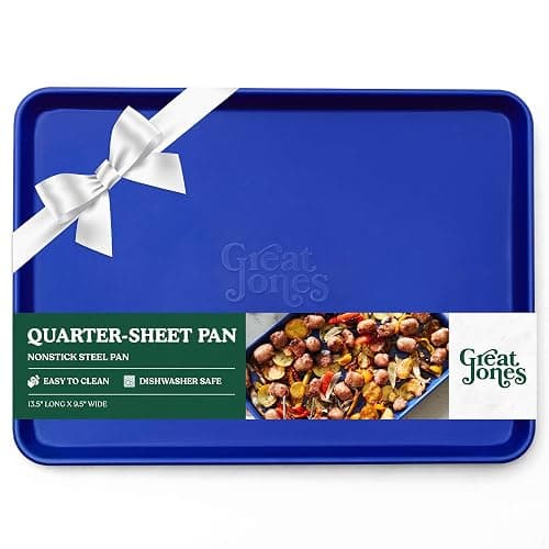 Great Jones Little Sheet (Blueberry) | Jelly Roll Pan, Quarter Sheet Pan | Aluminized Steel,13.5" x 9.5" | For Baking, Roasting, & Broiling | Premium Bakeware with Even Heat Distribution - Image 1