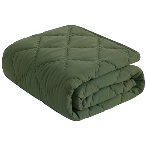 NTBAY Down Alternative Toddler Comforter, Lightweight and Warm Solid Color Baby Crib Quilted Blanket, 39x47 inches, Olive Green - Image 1