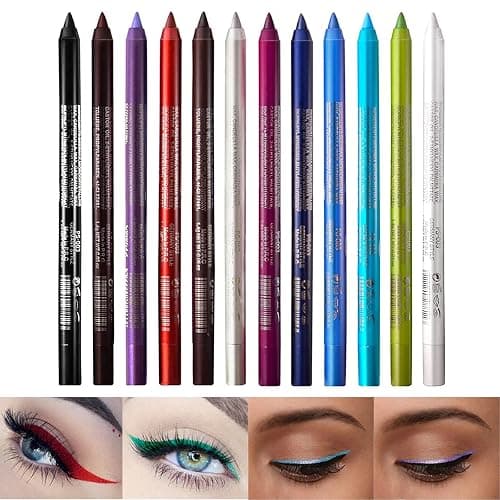 Professional Eye Makeup Set - 12 Color Eyeshadows, Eyeliner, Eyebrow & Lip Liner Pencils - Image 1