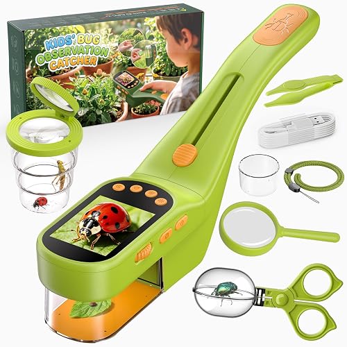 Handheld Microscope for Kids, Outdoor Explorer STEM Toy with Bonus Tools, 2.4" IPS Screen, Ergonomic Grip, Digital Camera, Photo/Video, Magnifier, Science Kit – Gift for Boys & Girls Age 3-12 - Image 1