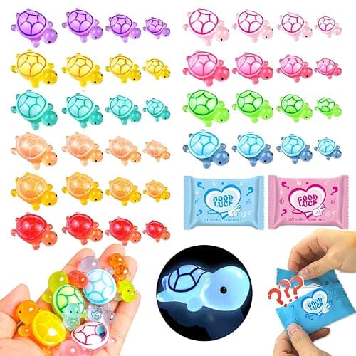 42 Pack Mini Turtle Blind Bags for Kids - Glow in The Dark Resin Turtles| Collectible Sea Turtle Toys for Party Favors, Treasure Hunt Games | Dollhouse Decor, Mini Garden Landscape, Cake Toppers - Image 1