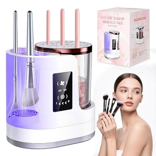 Electric Makeup Brush Cleaner Machine with Automatic Cleaning and Drying Functions Portable Makeup Brush Cleaner for Makeup Lovers - Image 1
