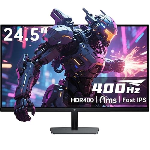 KTC 24.5 inch 400Hz 240Hz Gaming Monitor | Fast IPS 1ms | FHD 1080P Monitor | HDR 400 128% sRGB | HDMI x2, DP x2 |Tilt Adjustability Silver-Gray VESA 360Hz Monitors H25X7 - Image 1