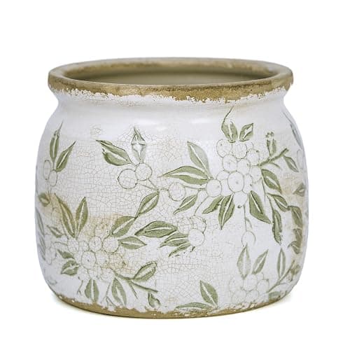 Dosayes Ceramic Pot for Planter, Vintage Flower Pot with Drainage Holes, 6.29 inch Ice Crack Glazed Indoor Planters Pot (Vintage) - Image 1