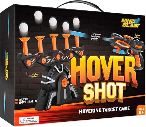 Hover Shot Shooting Toy for Kids - Ball Target Game for Nerf Guns Cool Birthday Gifts Toys for Boys Age 6+ Year Old Boy Best Teenage Gift Idea - Gun, Targets & Darts - Image 1