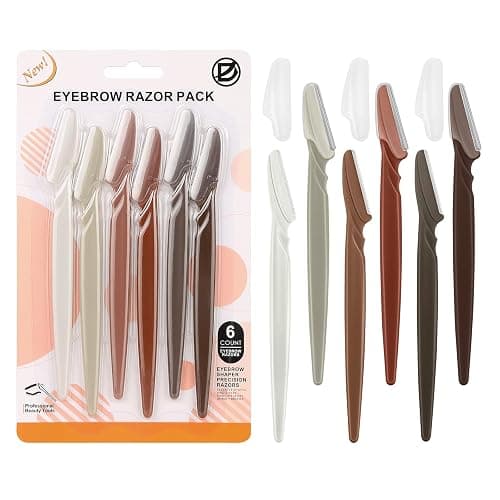 D Dermaplane Razor for Women Face - 6PCS Face Razors for Women - Eyebrow Razor with Precision Cover - Face Shaver for Men - Facial Hair Removal for Men - Neutral - Image 1