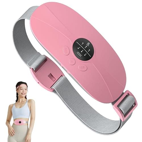 kissleaf Protable Heating Pad for Period Cramps,Cordless Menstrual Heating Pad with 3 Heat Levels and 3 Vibration Massage Modes, for Period Pain,Best Gifts for Her, Women and Girl (Pink) - Image 1