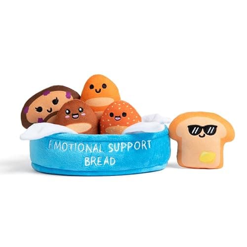 Emotional Support Bread, Cute Stuffed Animals by Relatable | Squishy Toys and Plushies, Great Gift Ideas for Loved Ones of All Ages, Includes 5 Plushies with Carrying Basket - Image 1