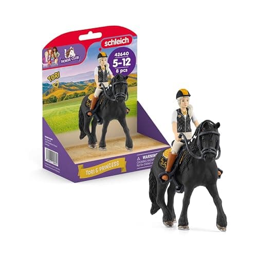 Schleich Horse Club - 11 PC Tori & Princess Playset with Action Figure and Horse Figurine - Mare and Rider with Removable Riding Gear and Accessories for Girls - Kids Ages 5+ | 42640 - Image 1